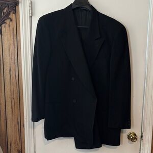 Giorgio Armani Men's Double-Breasted Black Suit Blazer